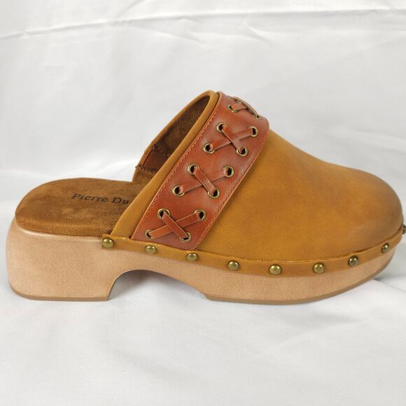 NIB Pierre Dumas Womens 7.5 M Tan Jeda-3 Closed Toe Slide On Clogs - Picture 8 of 10
